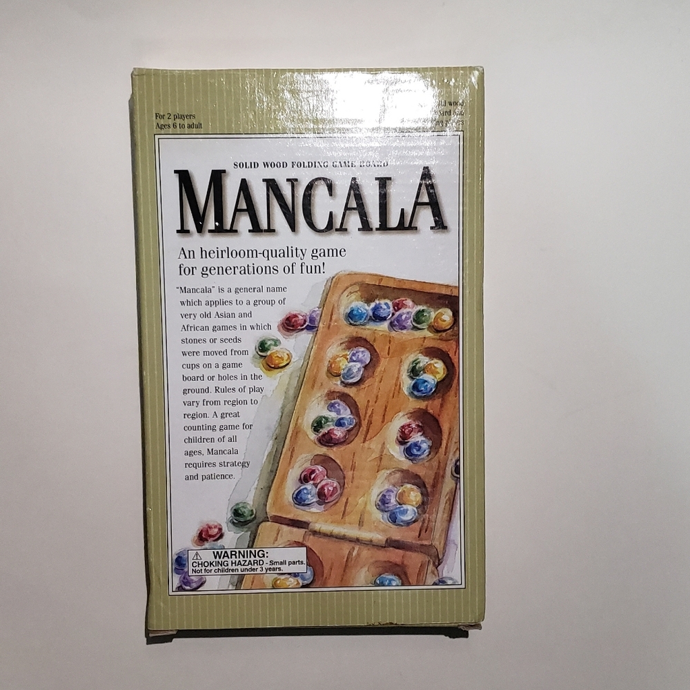 NEW Solid Wood Folding Mancala Game Board